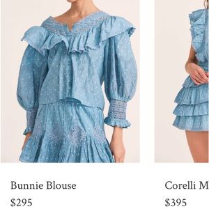 LoveShackFancy Bunnie Blouse Size Small